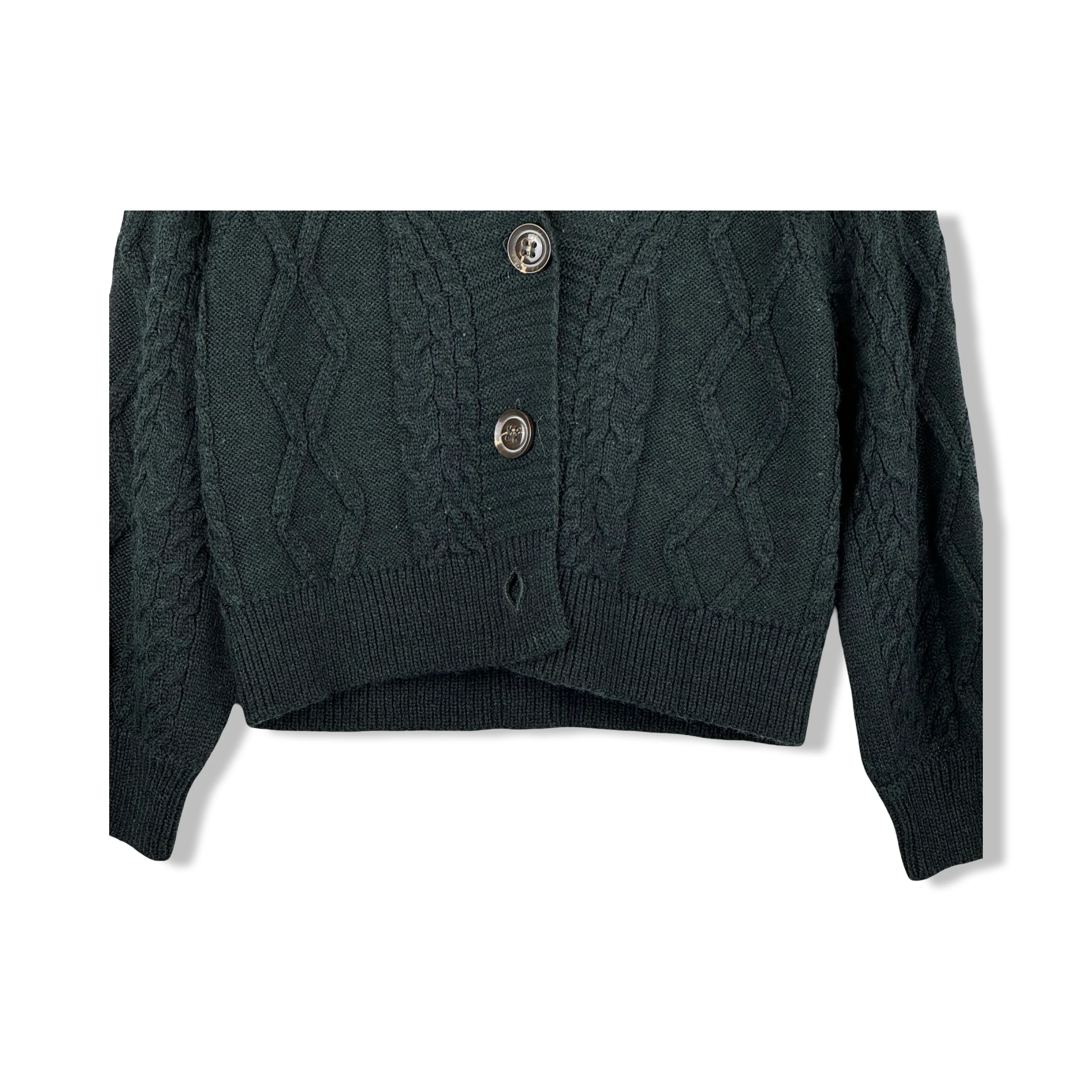 Area Stars Button Up Knit Cropped Sweater - Image 3