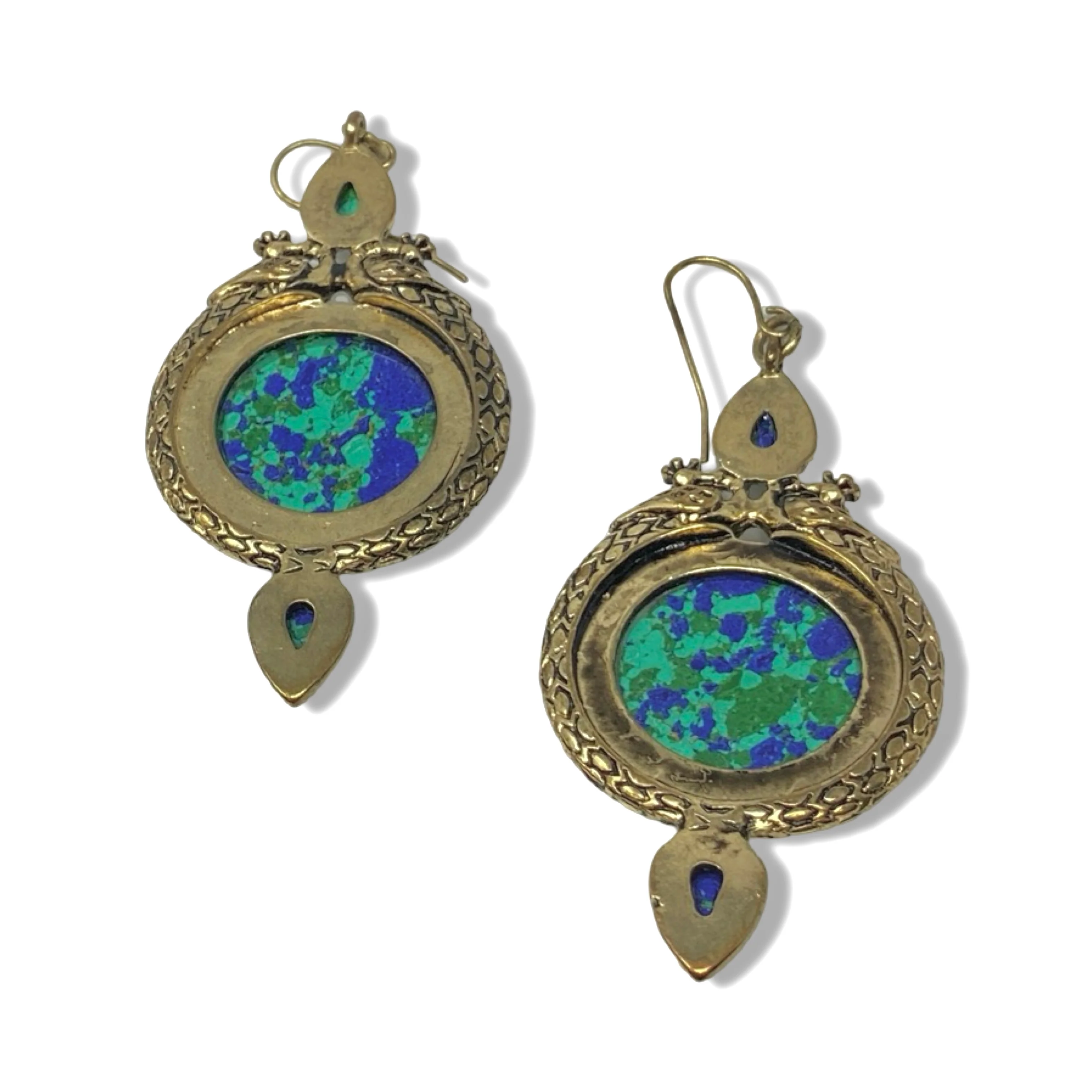 Azurite Malachite Drop Earrings - Image 3