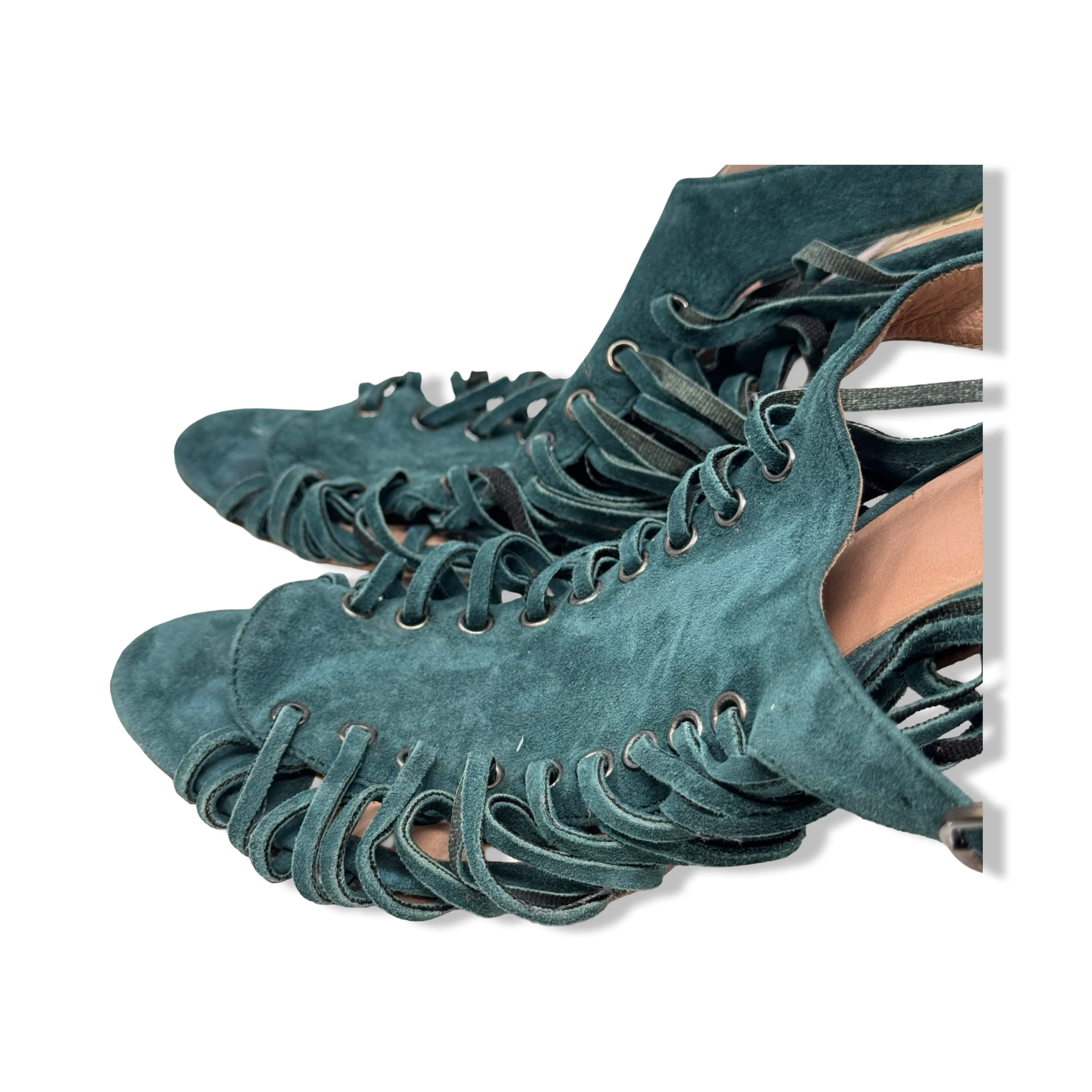 Barneys New York Lace Up Heeled Sandals - Image 7