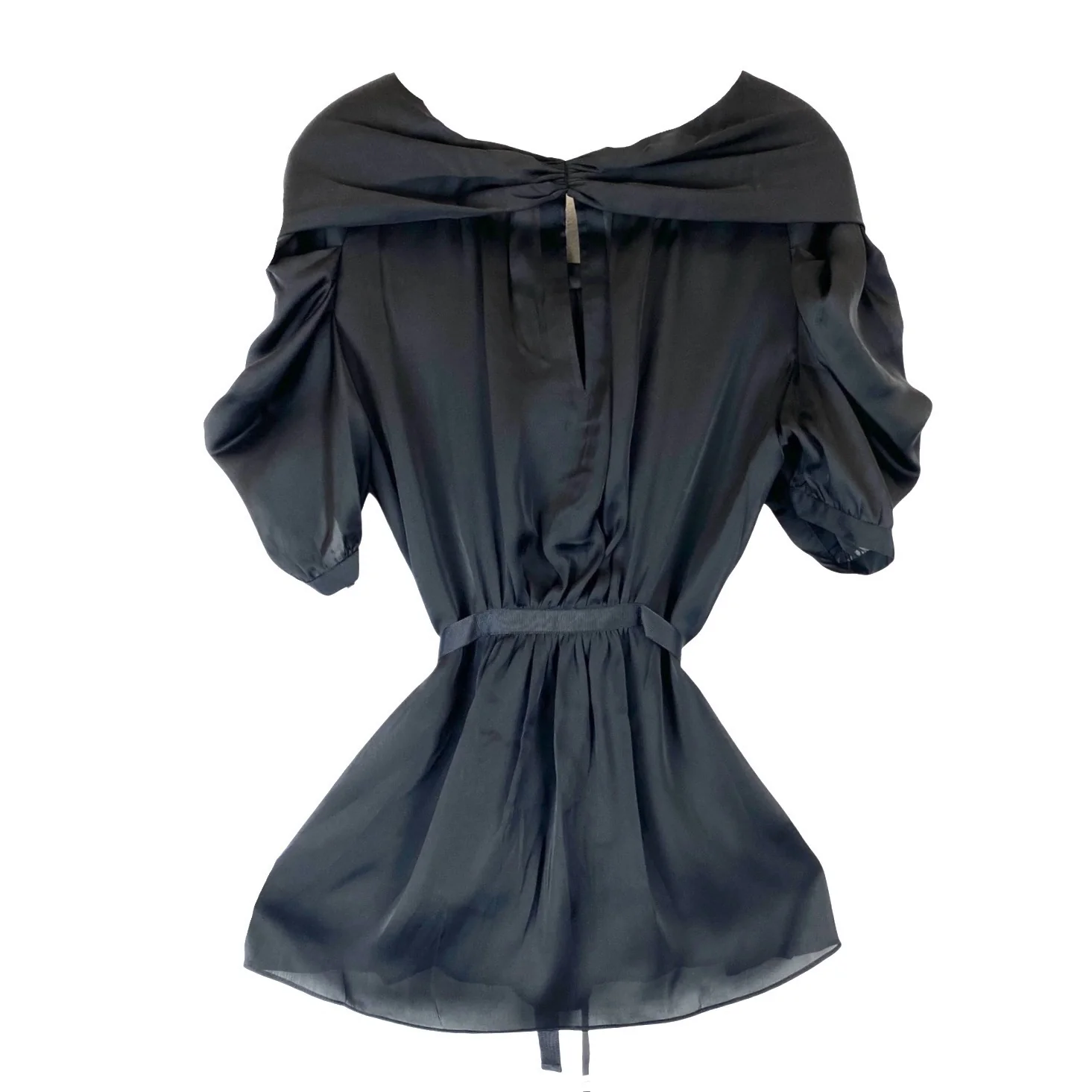 BCBGMAXAZRIA Puff Sleeve Cowl Neck Blouse - Image 3