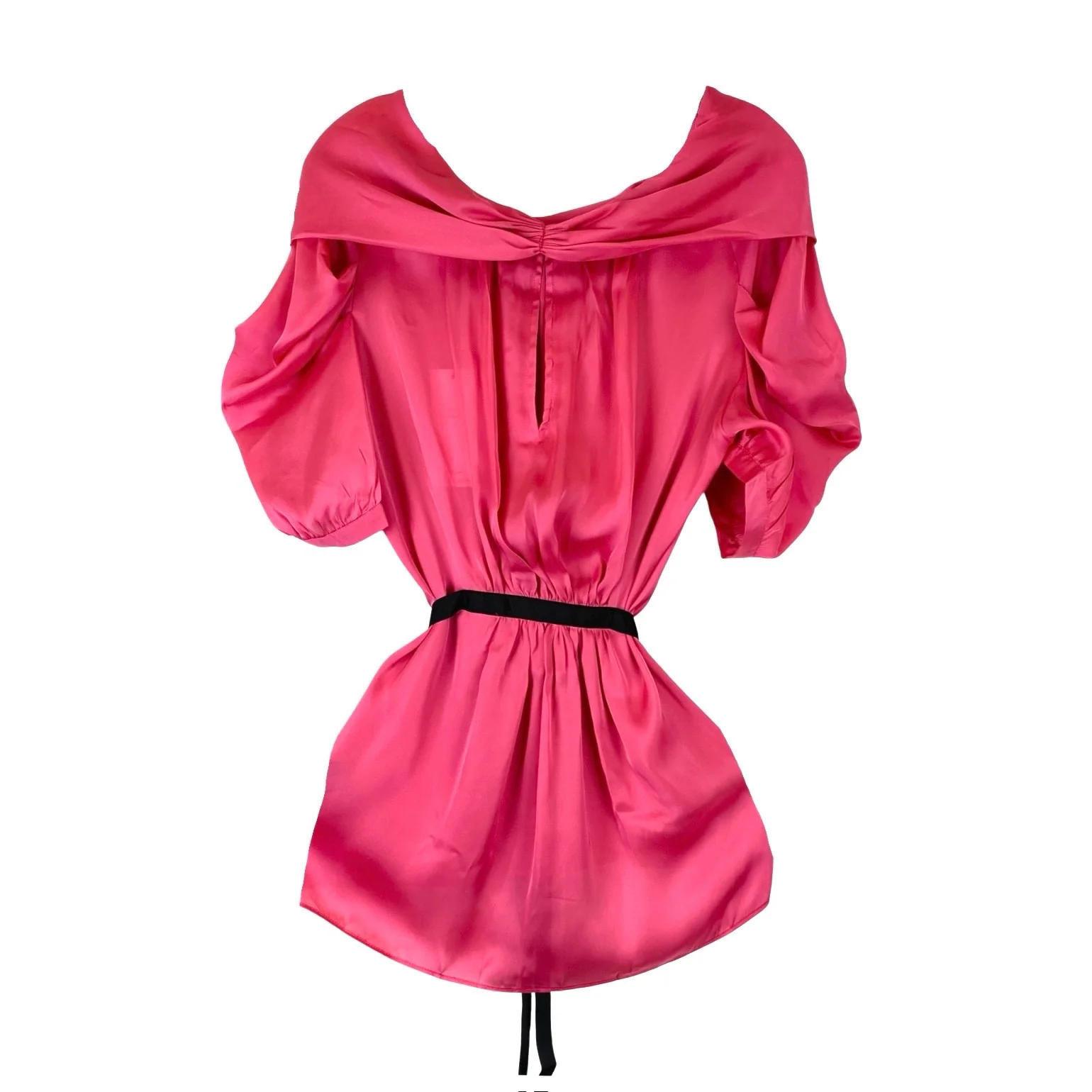 BCBGMAXAZRIA Puff Sleeve Cowl Neck Blouse - Image 4