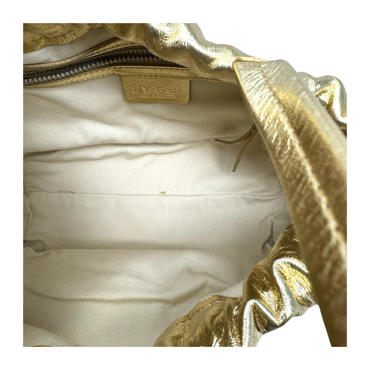By Far Malmo Parchment Metallic Leather Bucket Bag - Image 6