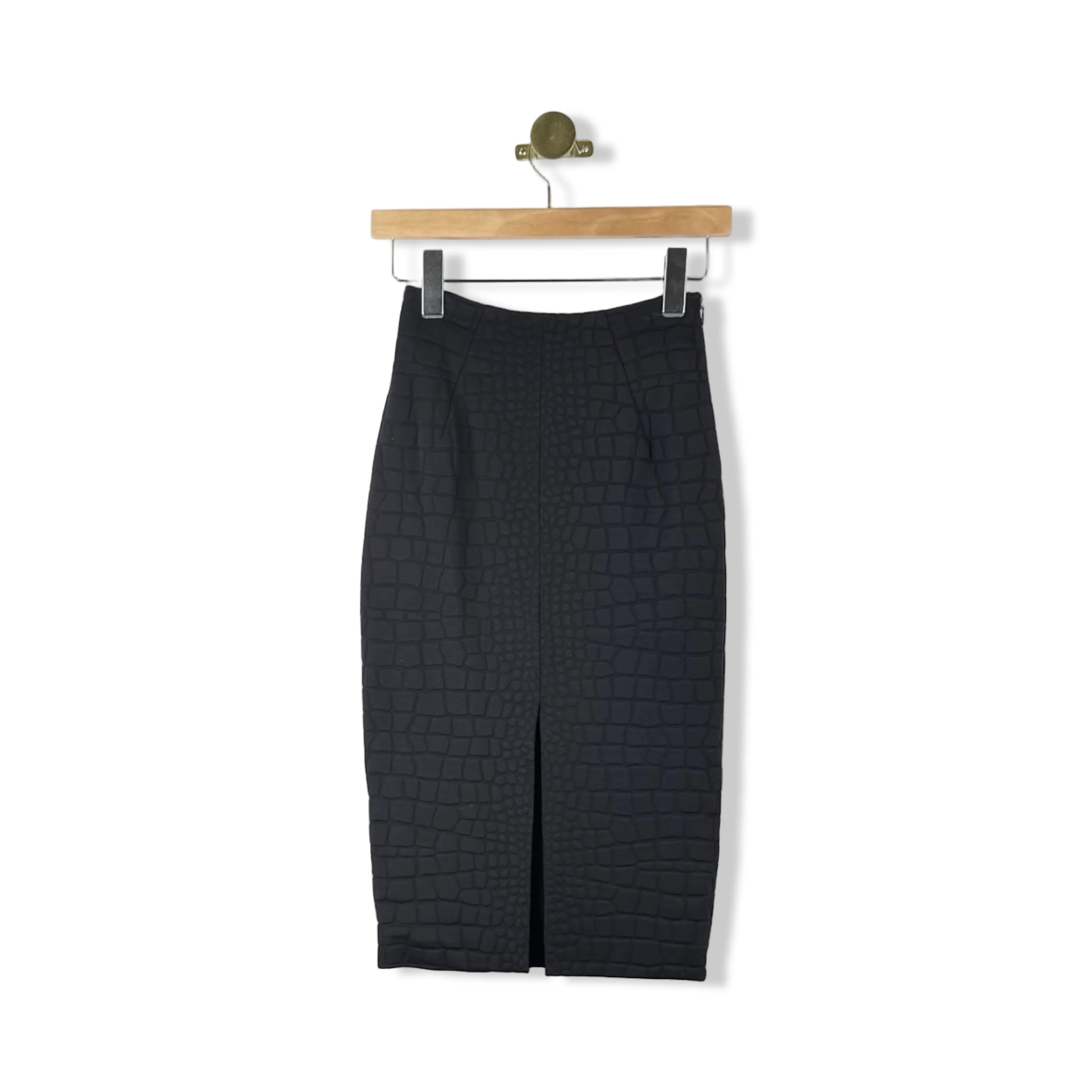 Jonathan Simkhai Embossed Croc Pencil Skirt - Image 2