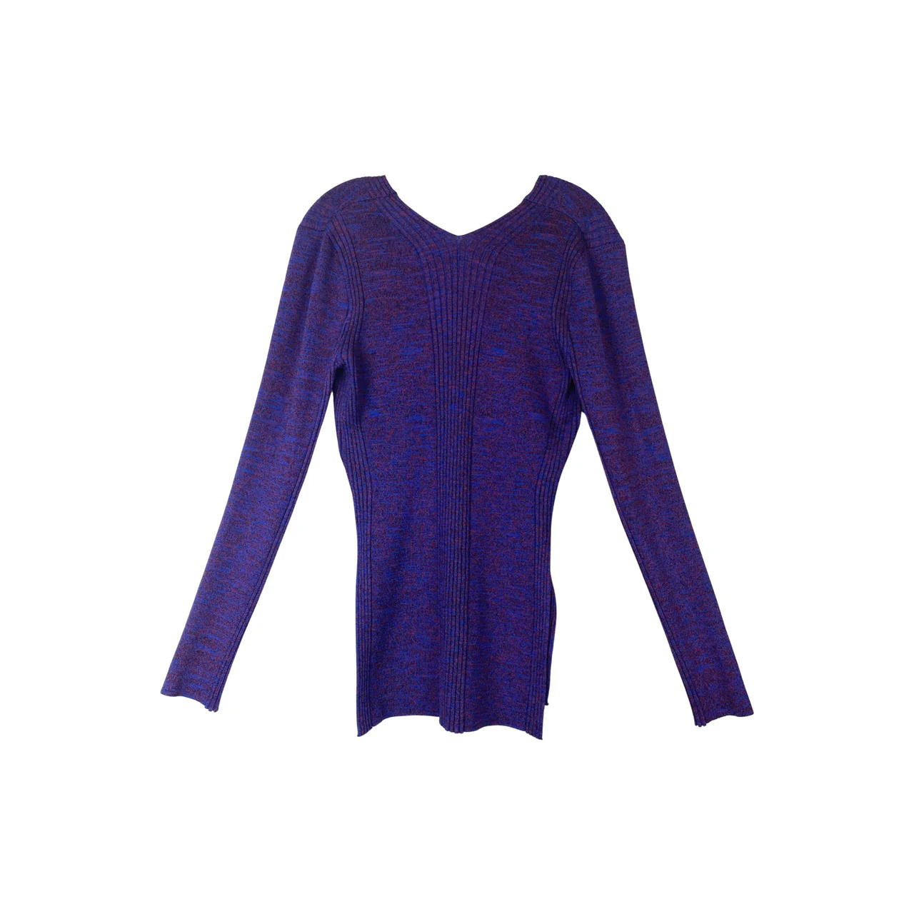 Proenza Schouler White Label Melange Rib V-Neck Top - Image 3