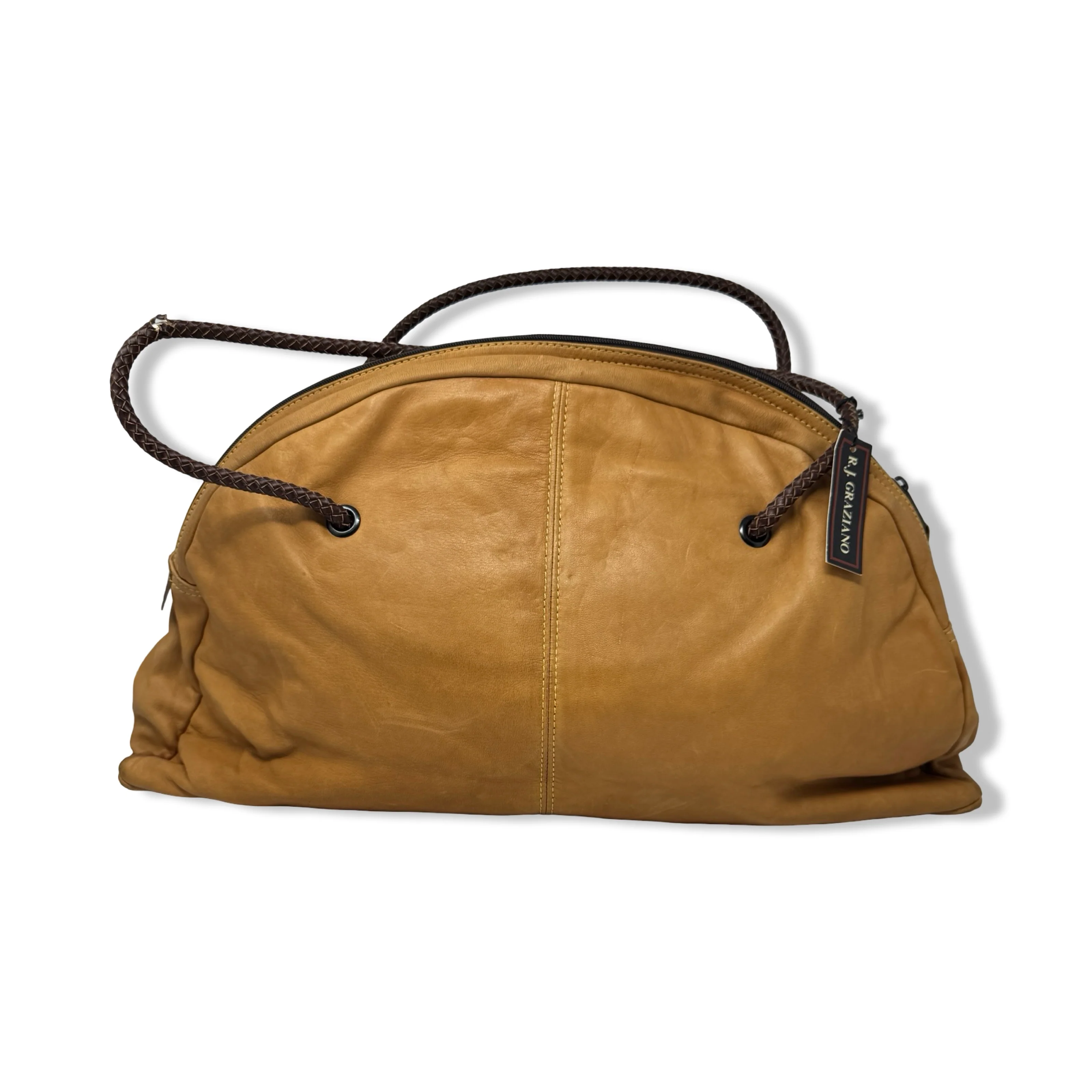 Vintage R.J. Graziano Leather Tassel Oversized Handbag - Image 3