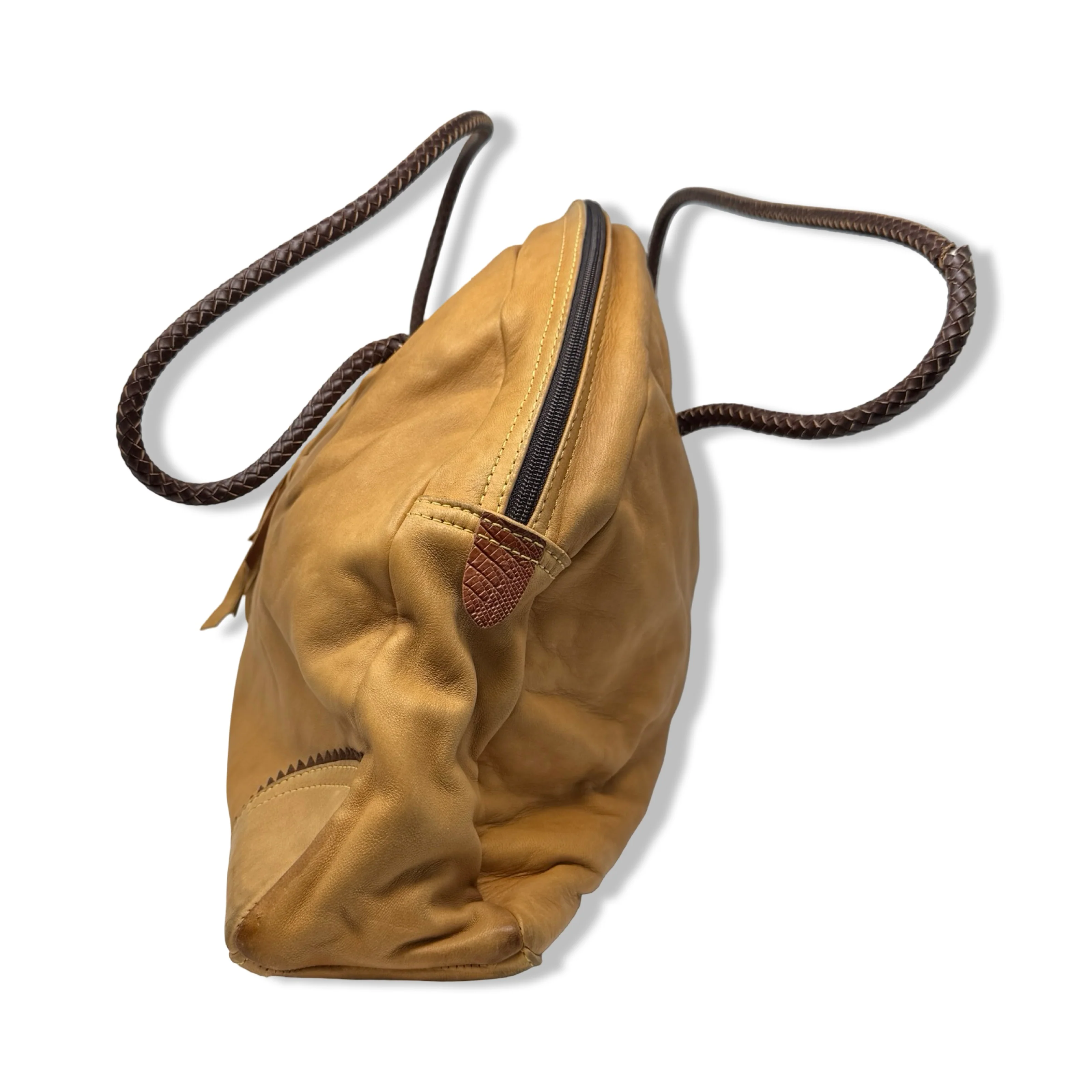 Vintage R.J. Graziano Leather Tassel Oversized Handbag - Image 4