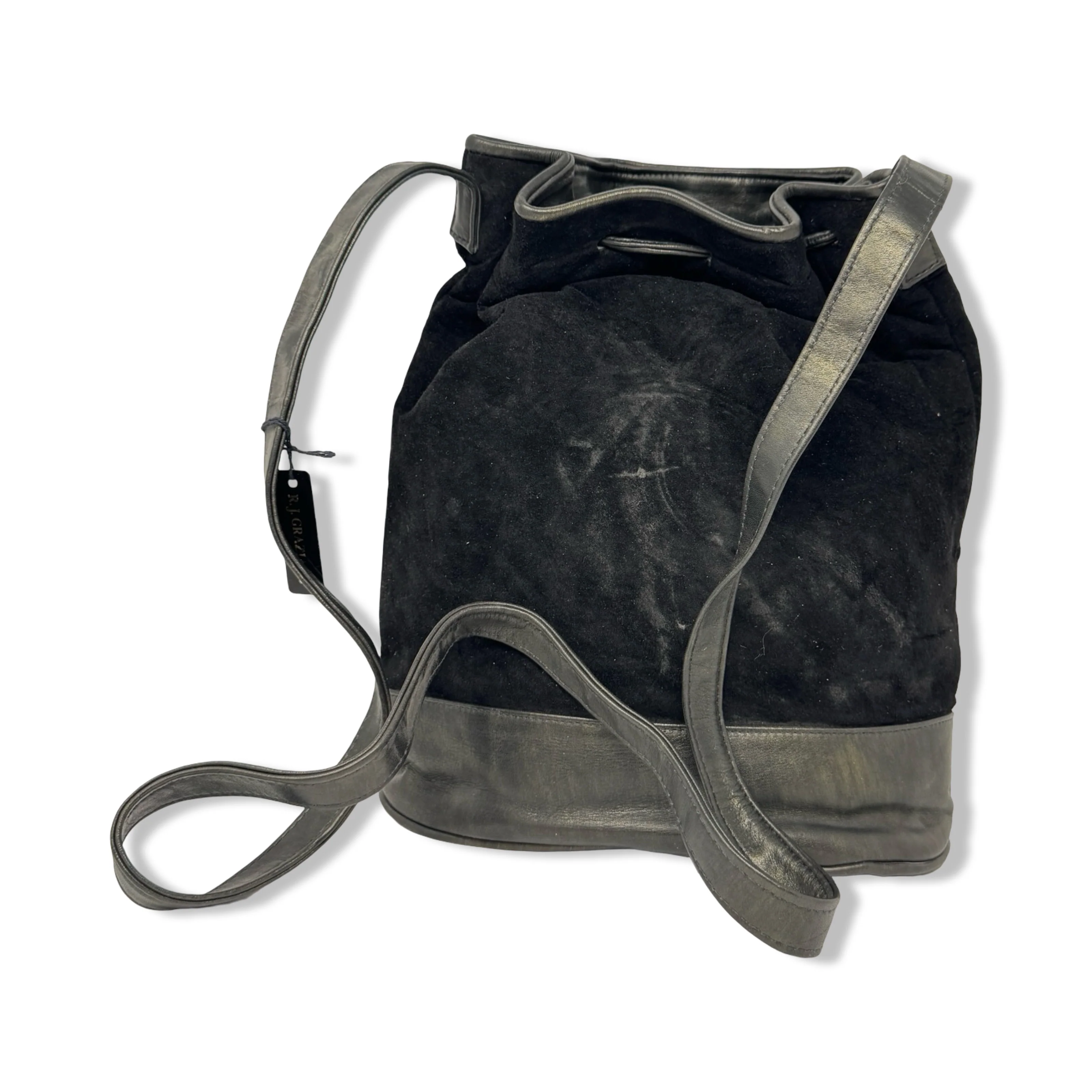 Vintage R.J. Graziano Suede Crossbody Bucket Bag - Image 3