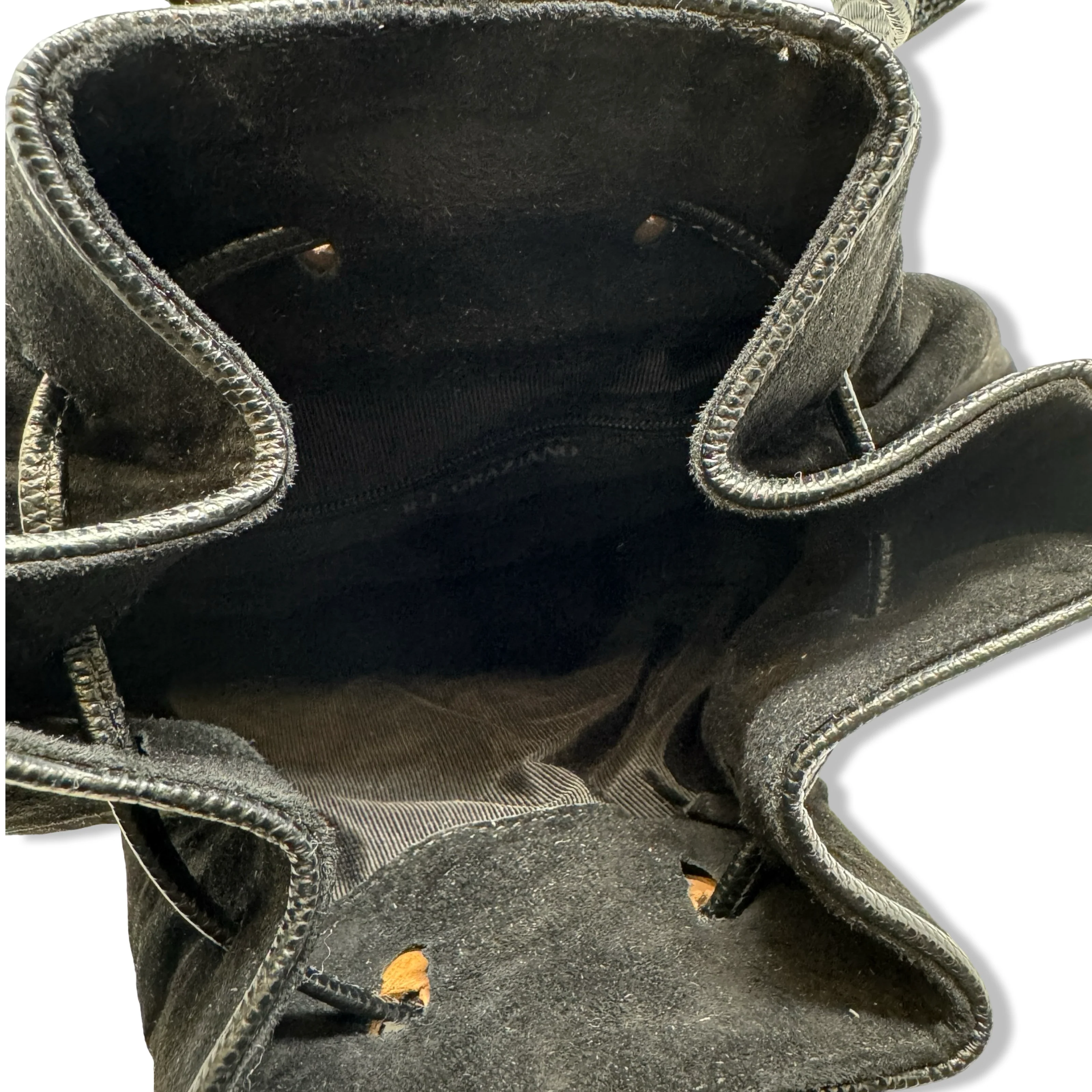 Vintage R.J. Graziano Suede Studded Bottom Bucket Bag - Image 6