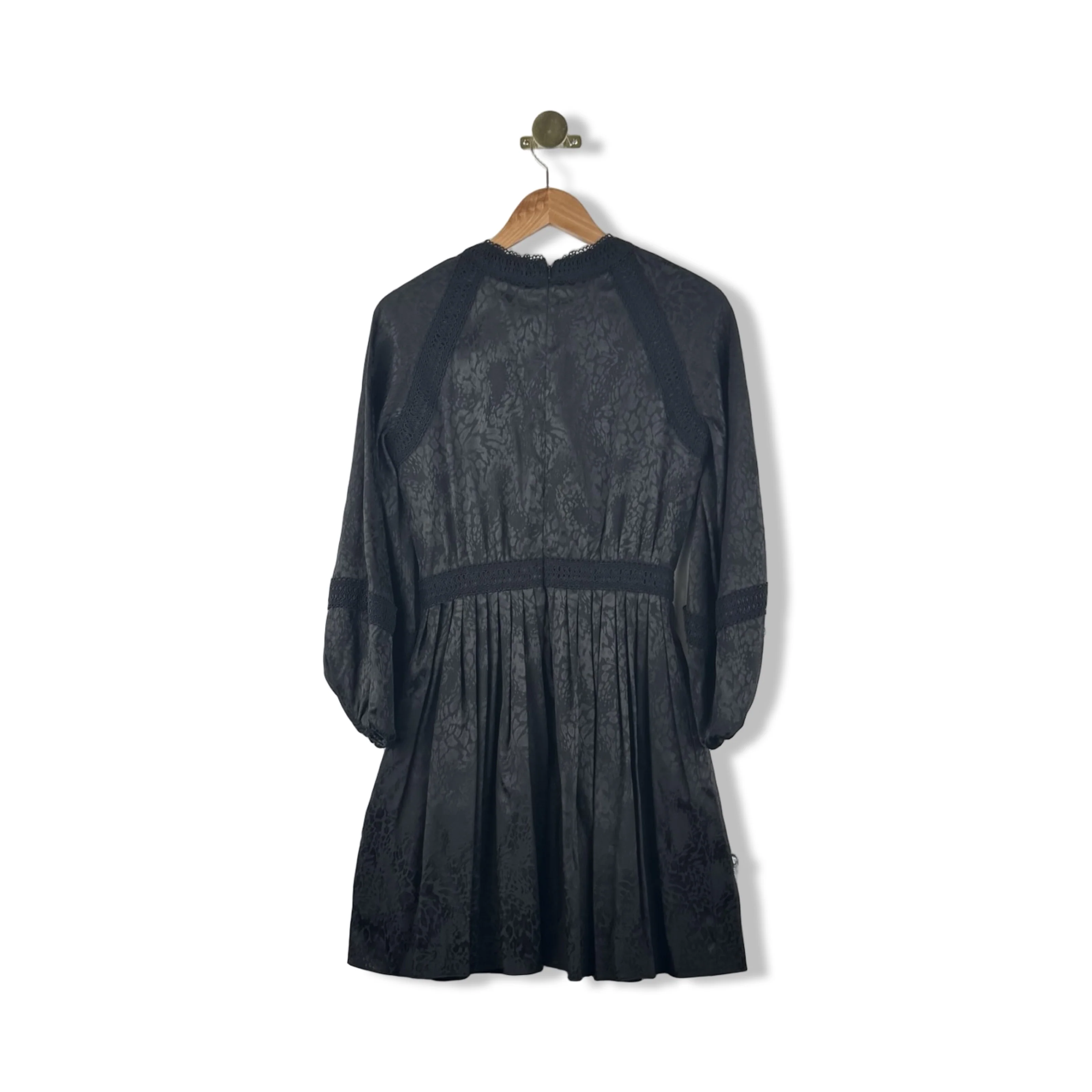 Shoshanna Lace Trim Long Sleeve Dress - Image 2