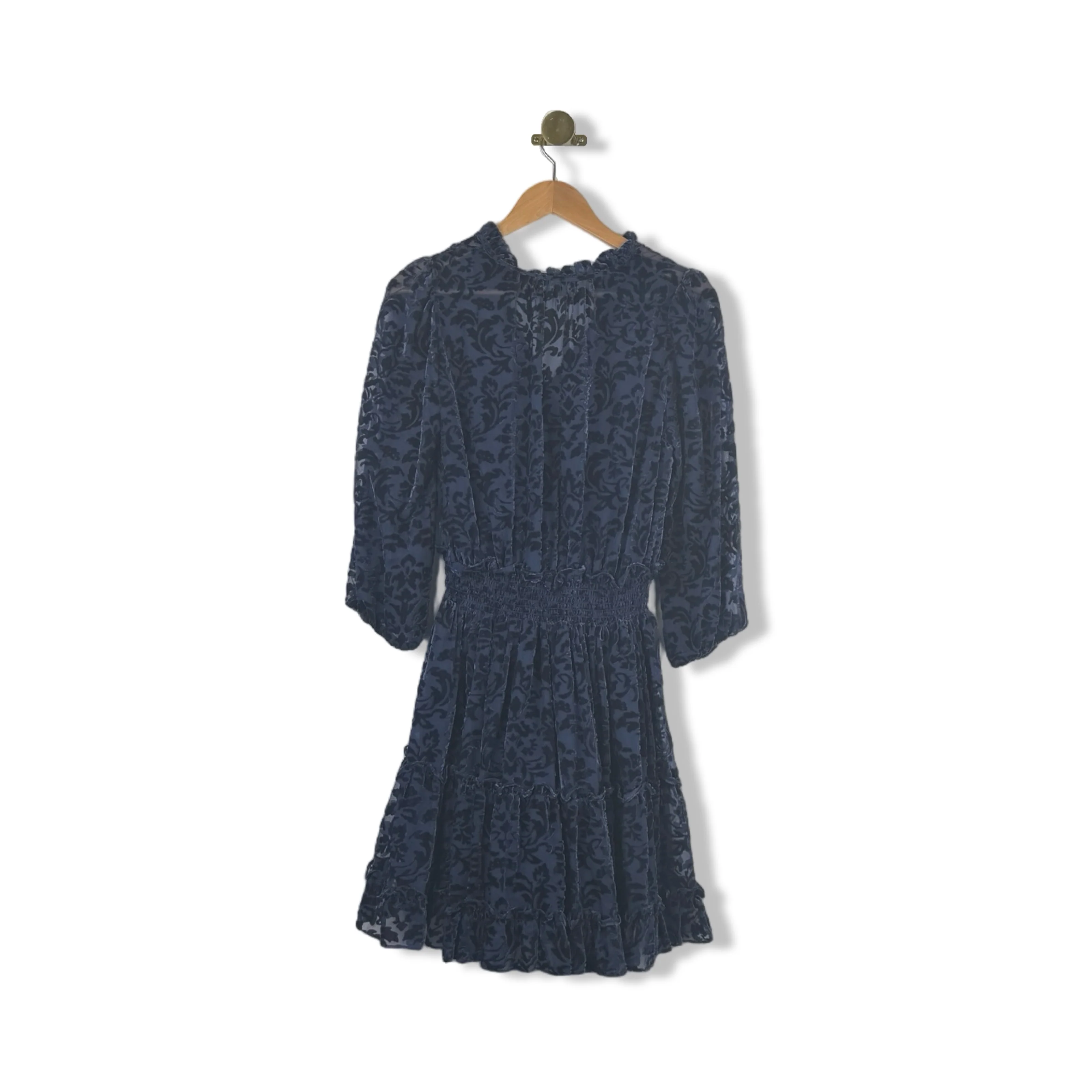 Shoshanna Sheer Patterned Velvet Dress - Image 2