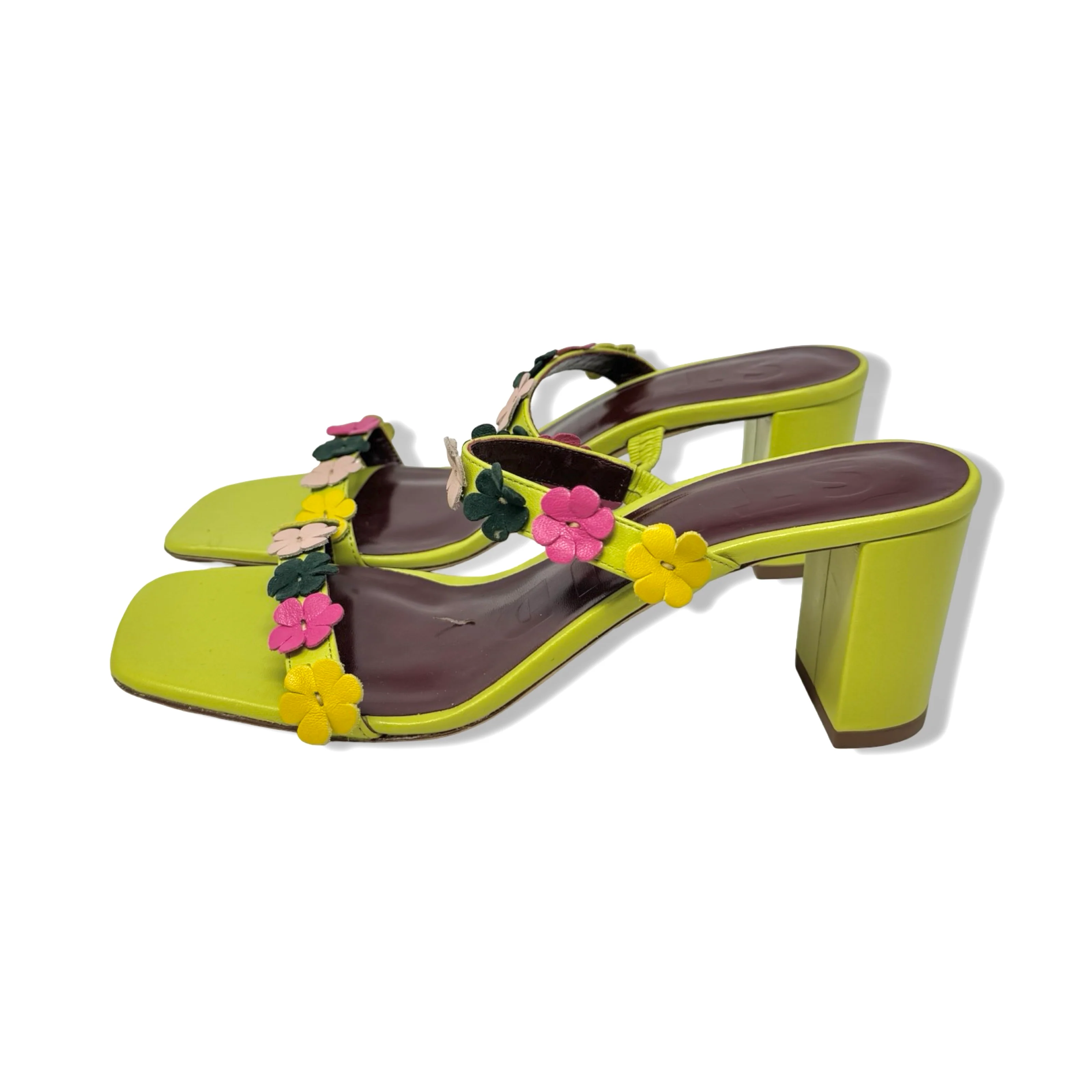 Staud Frankie Floral Leather Sandals - Image 3