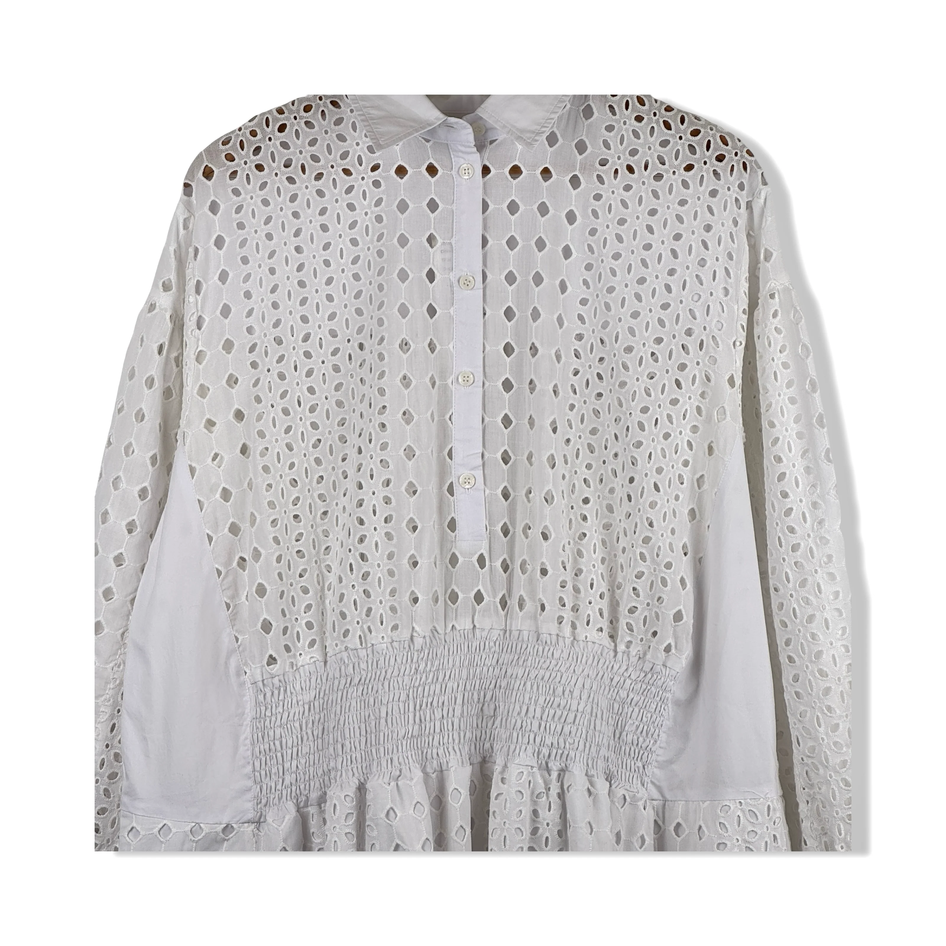 Thakoon Trapeze Eyelet Shirt Dress - Image 3