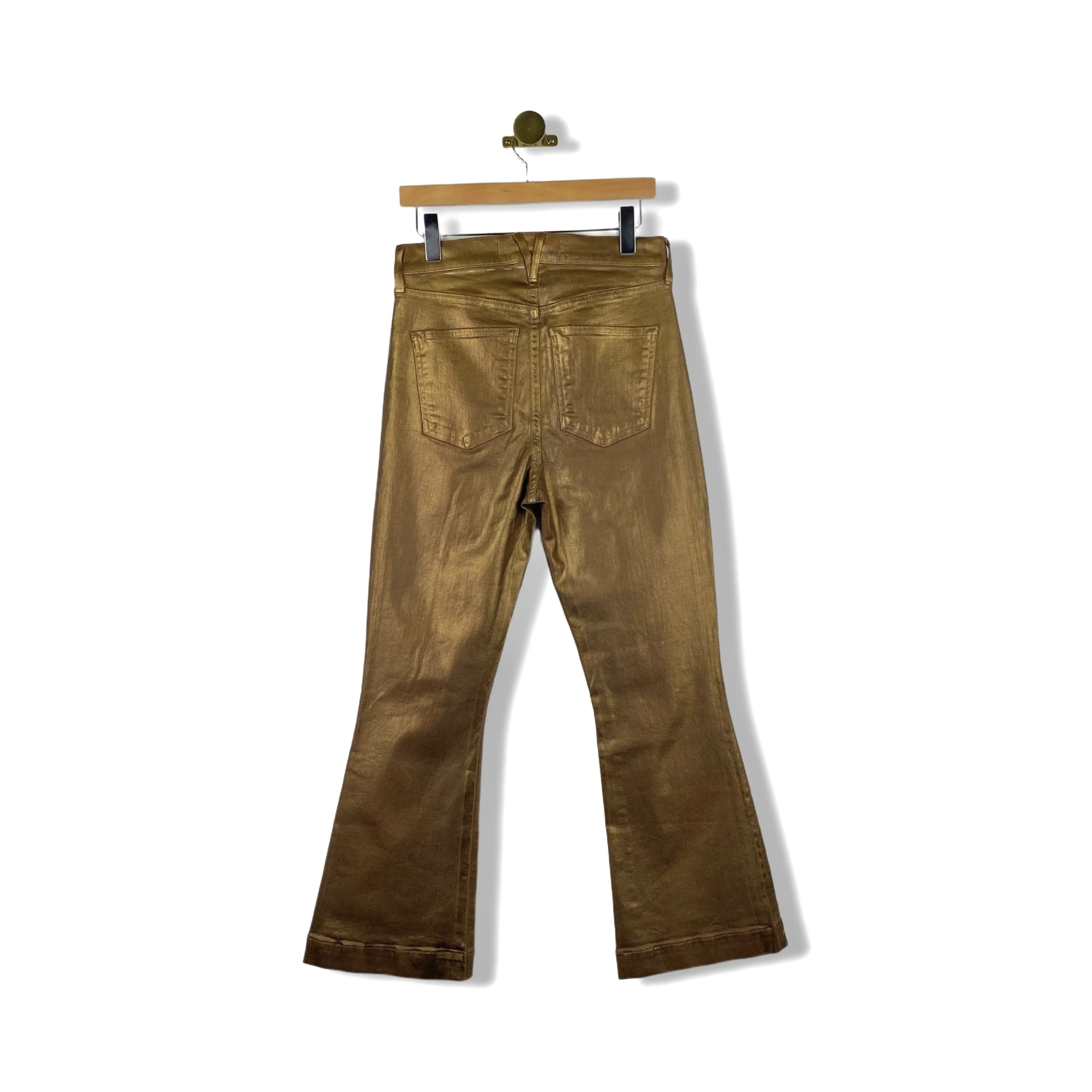 Veronica Beard Antique Brass Carson Ankle Flare Jeans - Image 2