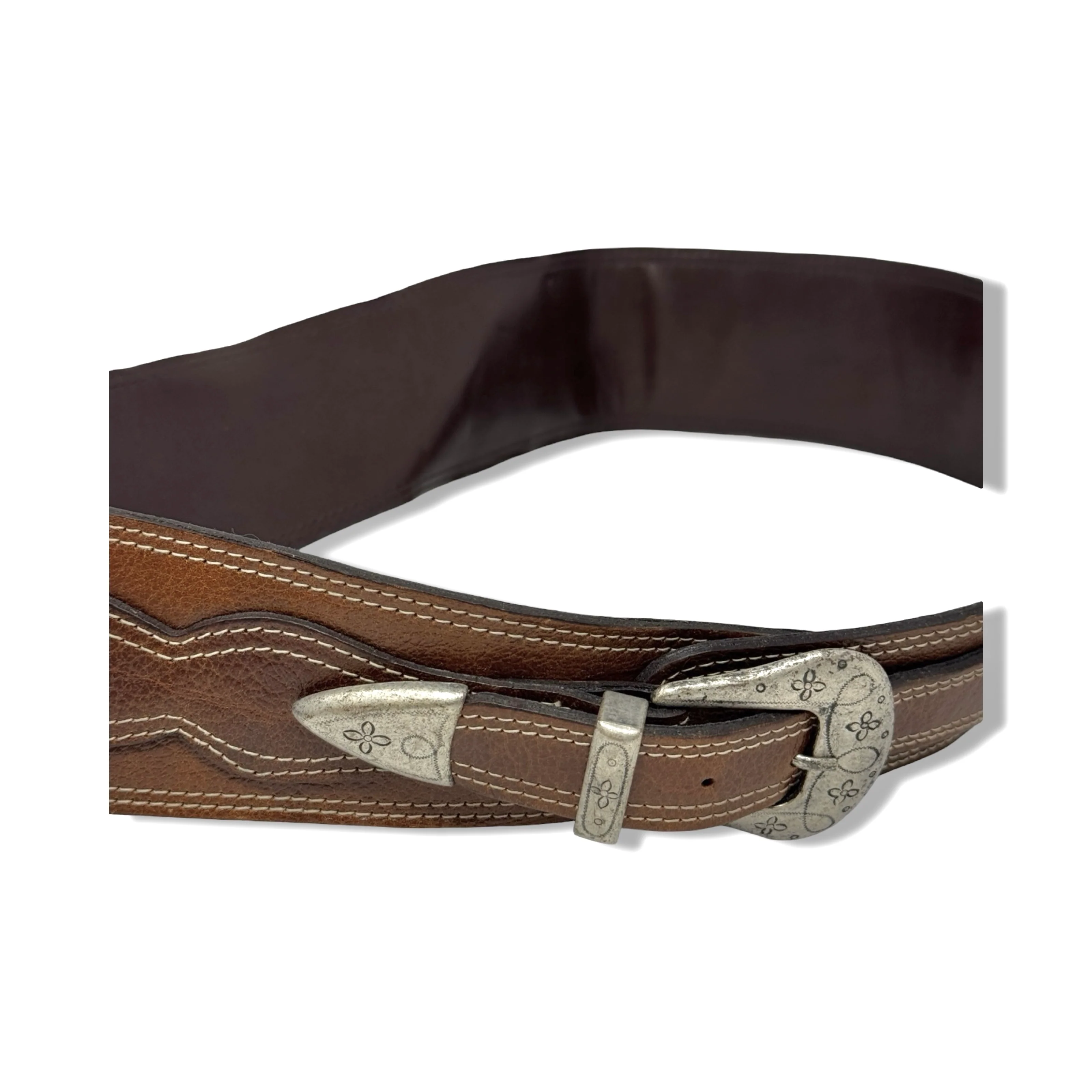 Vintage R.J. Graziano Contrast Stitch Belt - Image 5
