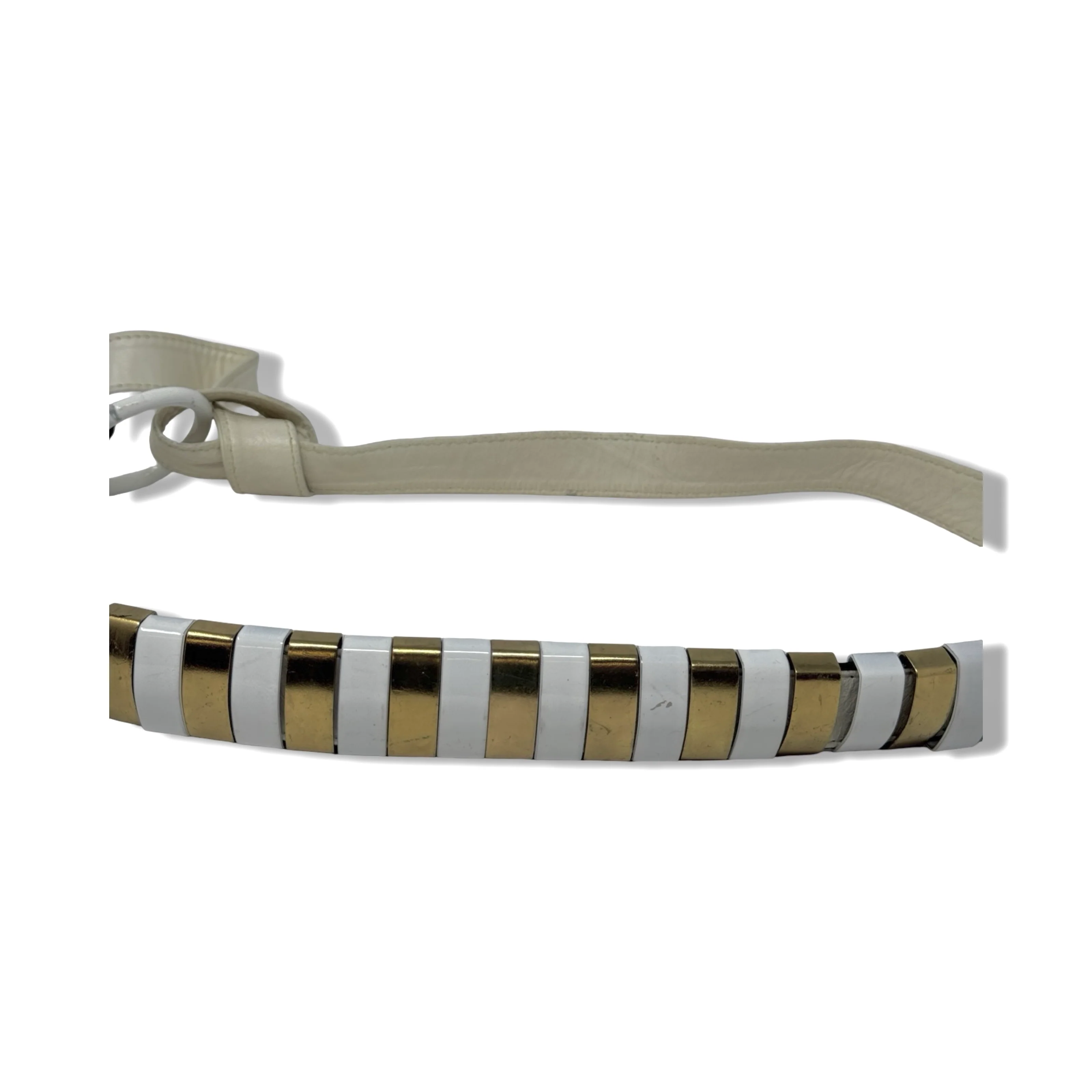 Vintage R.J. Graziano Metal Bars Self Tie Belt - Image 3
