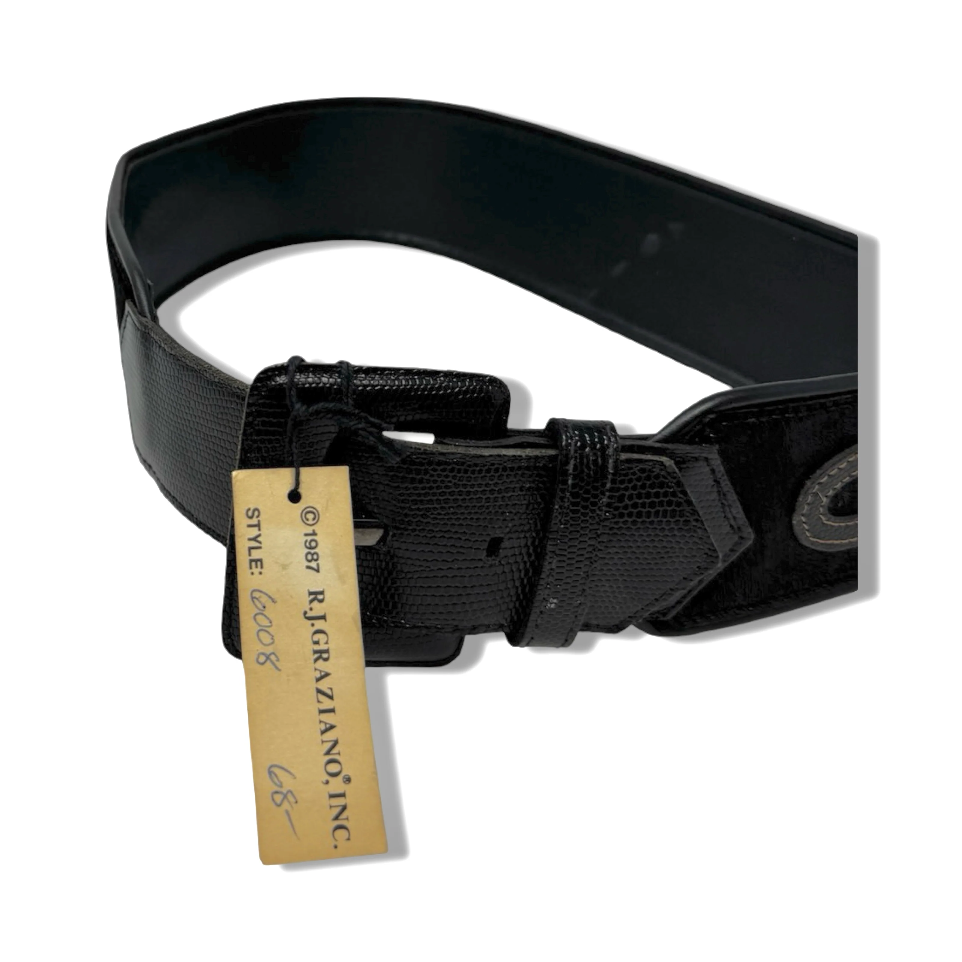 Vintage R.J. Graziano ‘87 Square Buckle Pony Hair Belt - Image 4