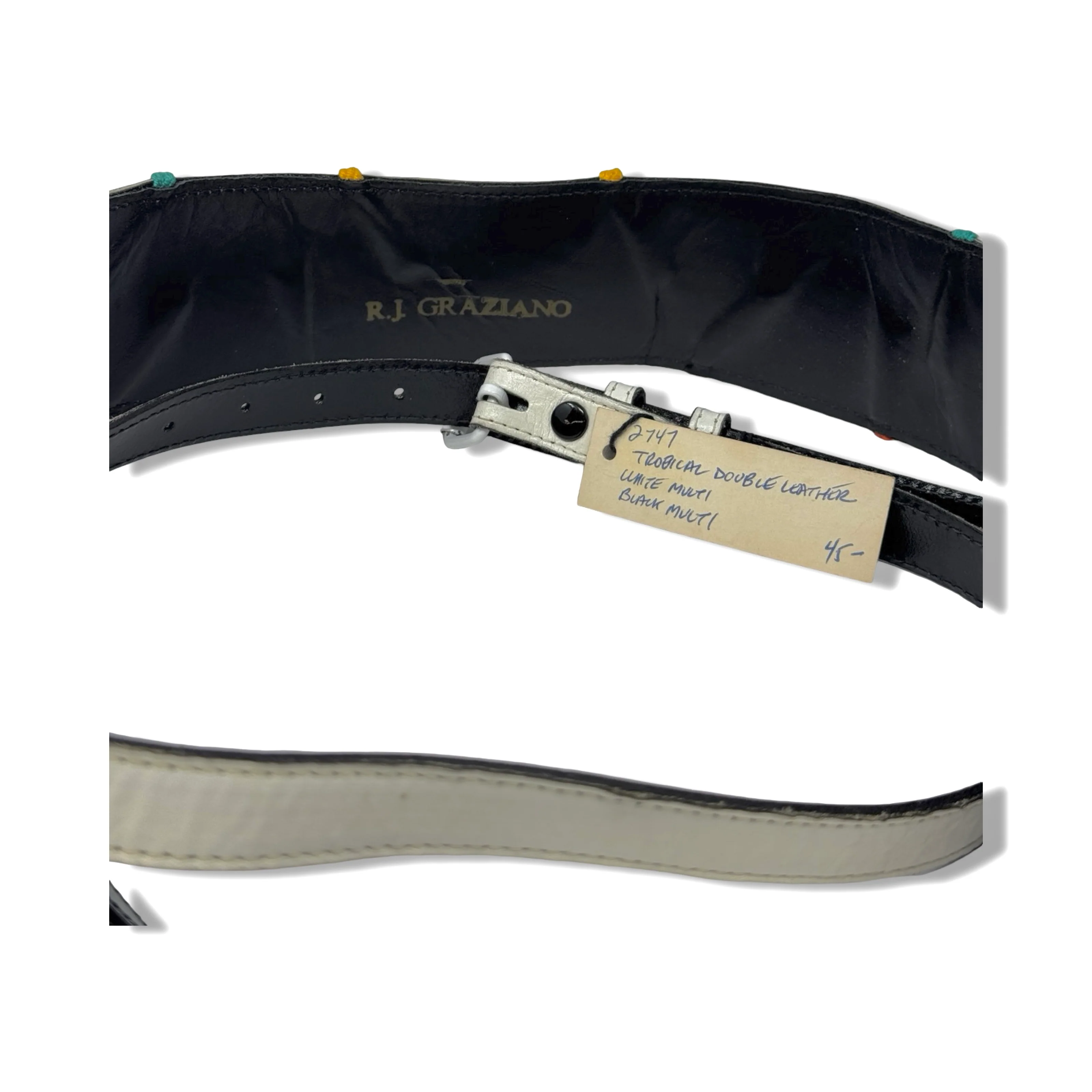 Vintage R.J. Graziano Tropical Wrap Around Leather Belt - Image 7
