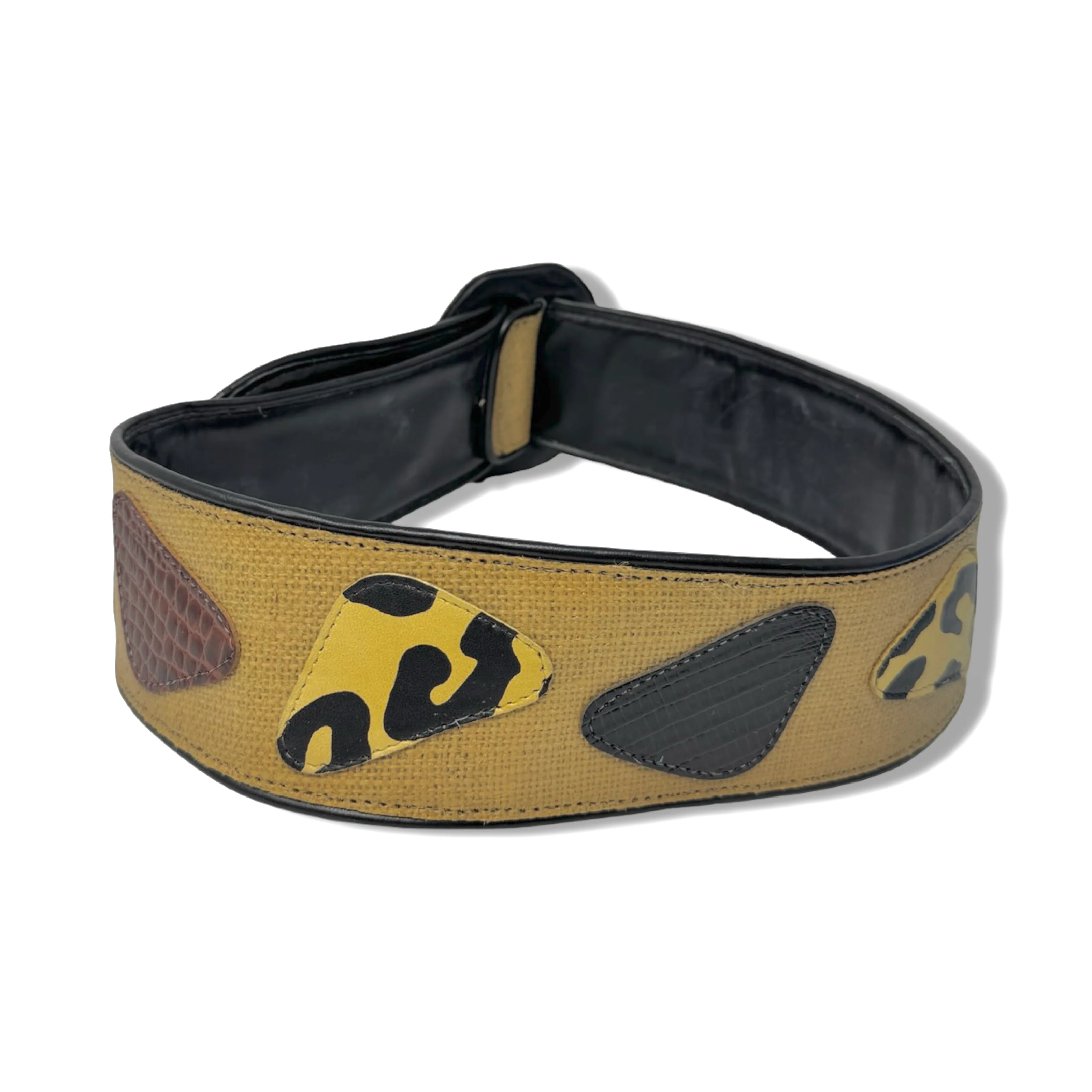 Vintage R.J. Graziano Woven Animal Print Patch Belt - Image 3