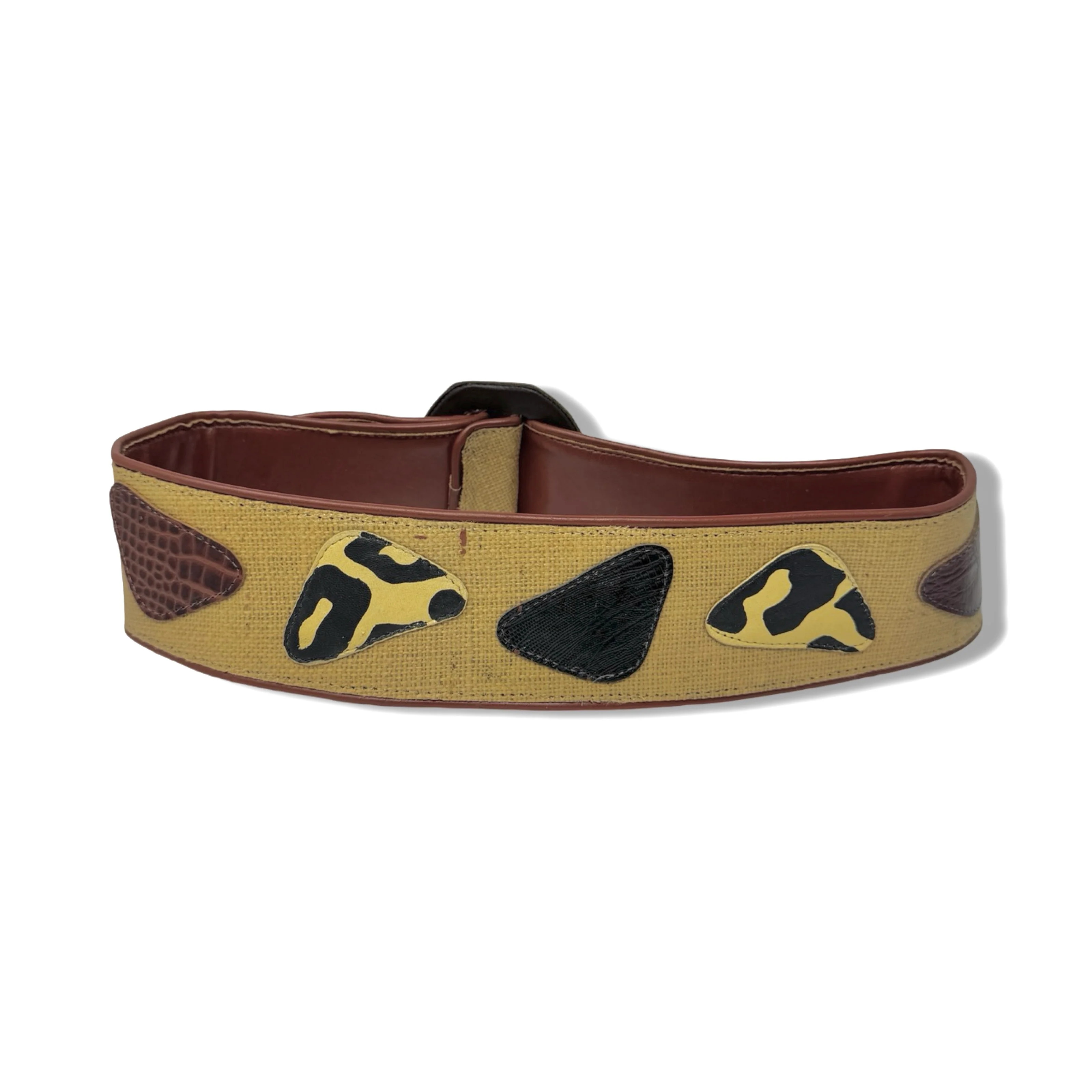 Vintage R.J. Graziano Woven Animal Print Patch Belt - Image 4
