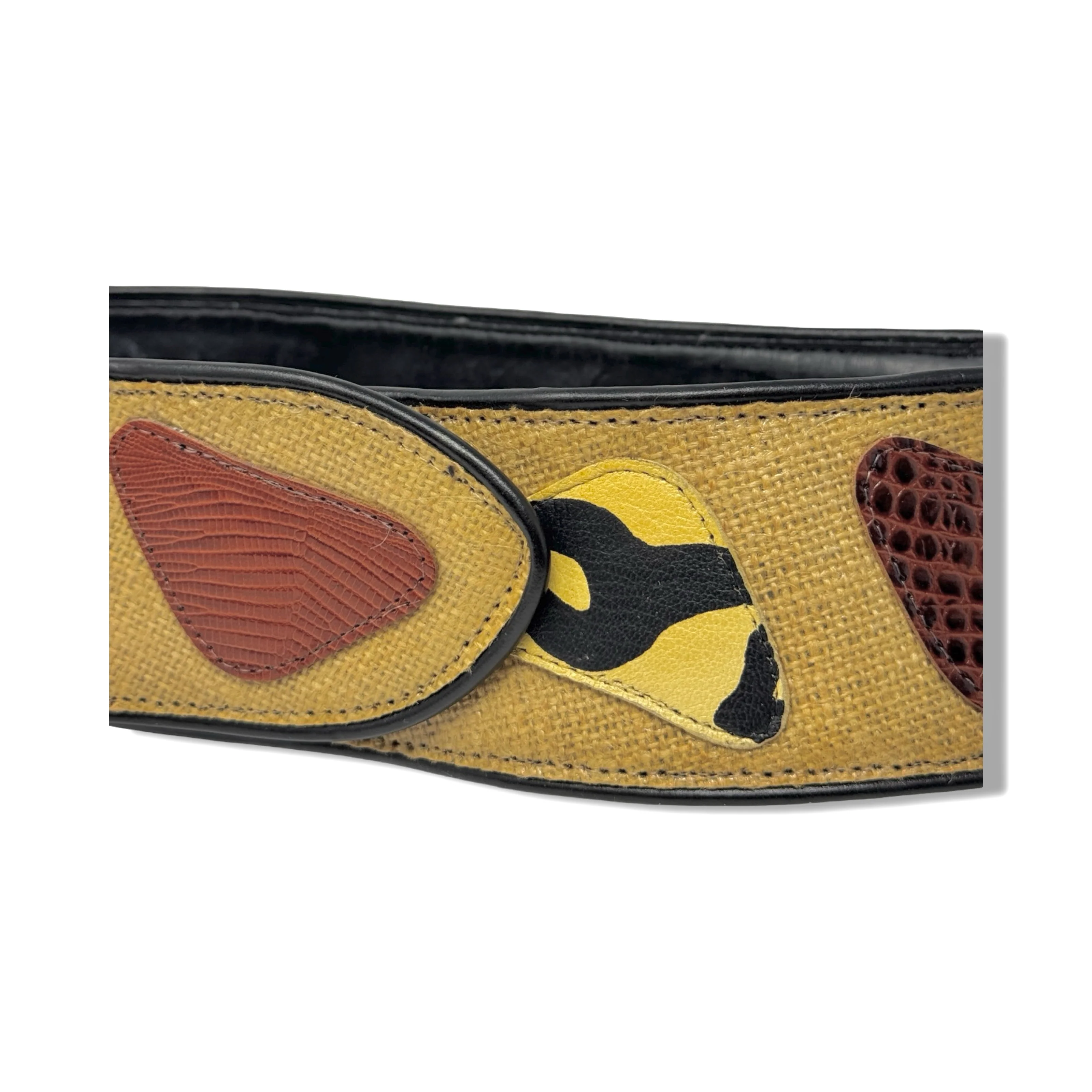 Vintage R.J. Graziano Woven Animal Print Patch Belt - Image 7