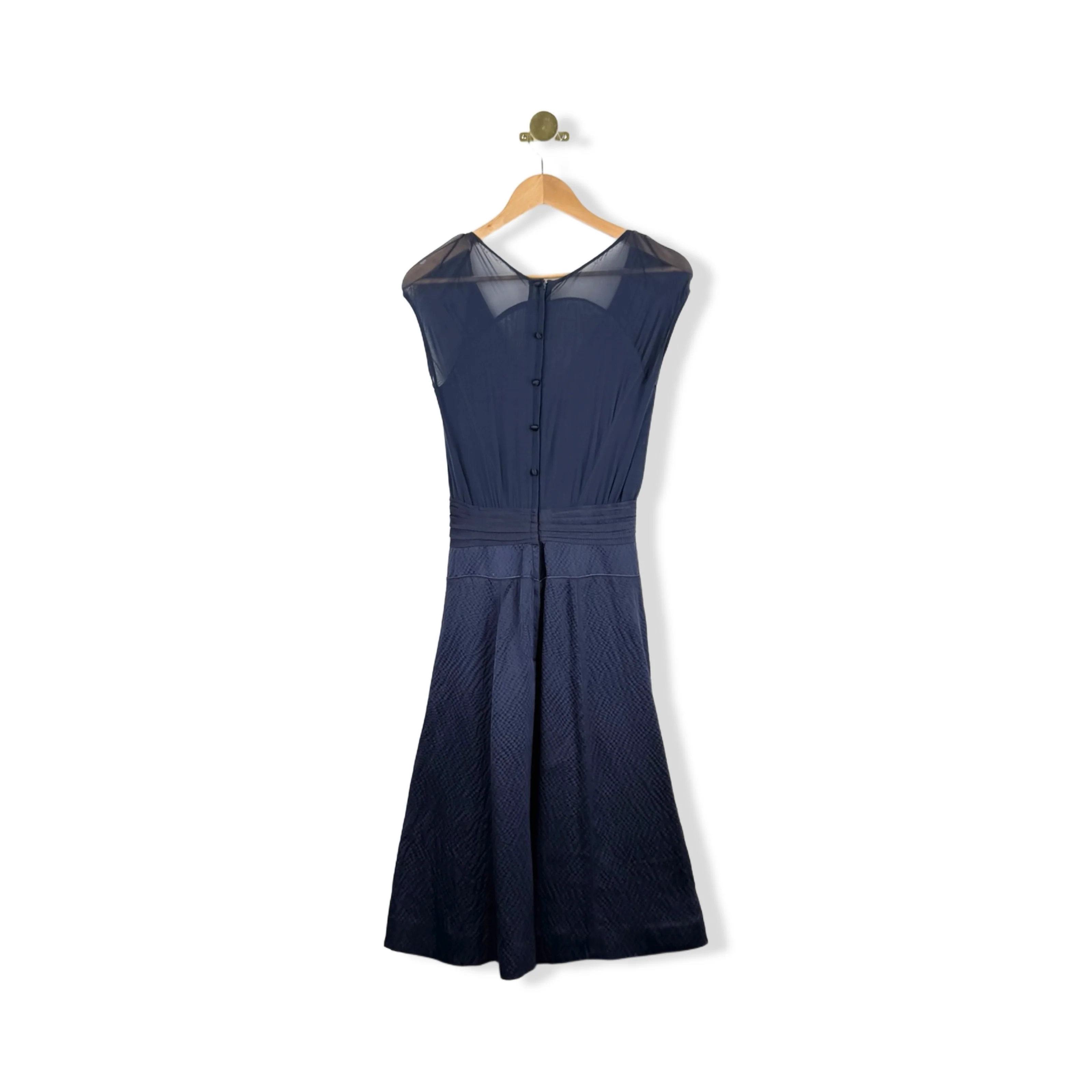 Zac Posen Sheer Bodice Midi Dress - Image 2